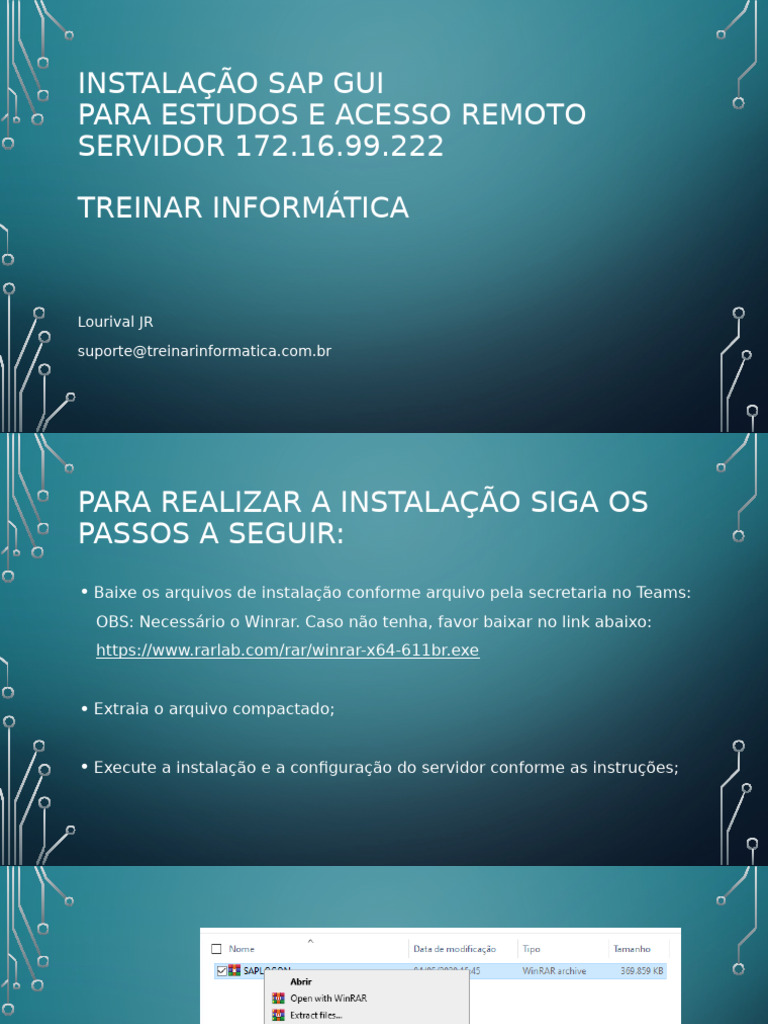 Instalação do SAP GUI para Acesso Remoto | PDF