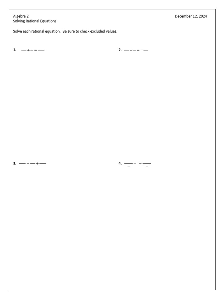 Solving Rational Equations Guide | PDF