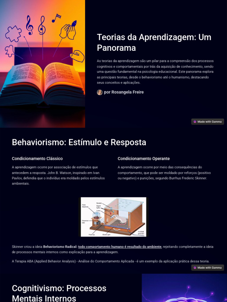Teorias da Aprendizagem: Um Guia Completo | PDF | Aprendizado | Teoria ...