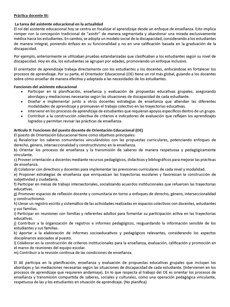 Rol Actual del Asistente Educacional | PDF | Enseñando | Evaluación