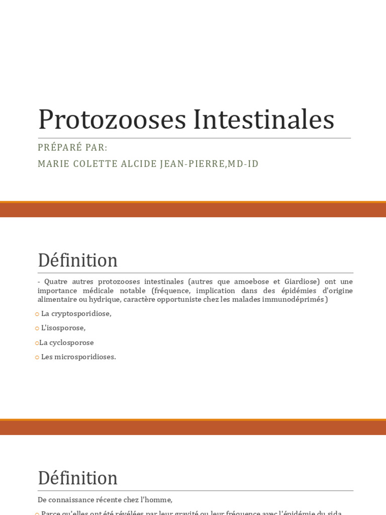 Protozooses Intestinales | PDF | Spécialités médicales | Maladies et ...