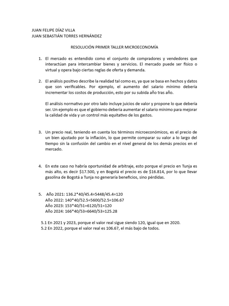 Taller Micro | PDF