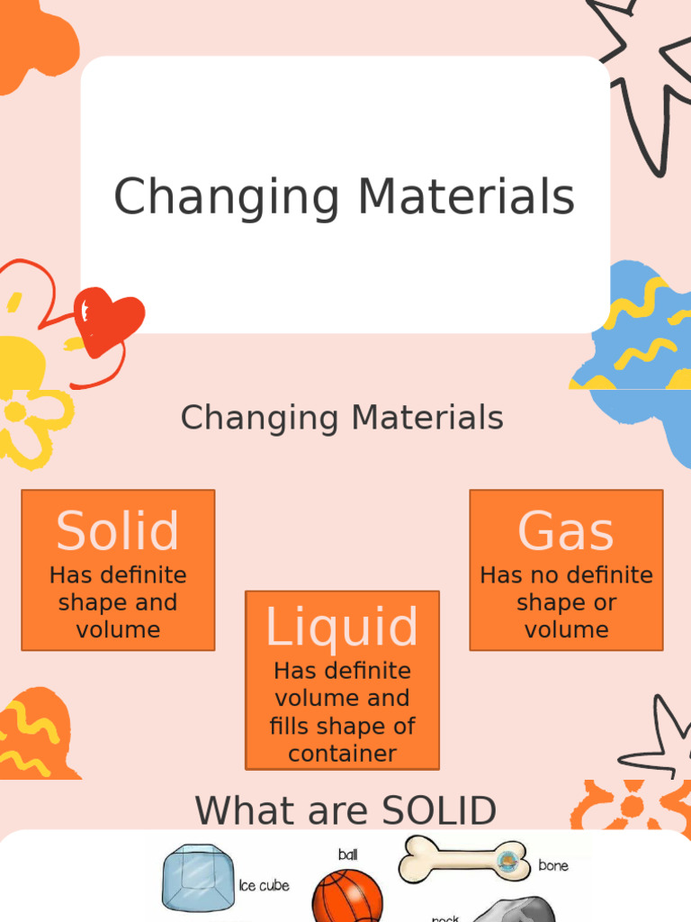 Understanding Material Changes: Solid, Liquid, Gas | PDF