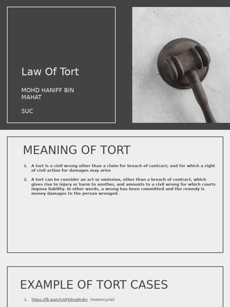 Law of Tort | PDF | Negligence | Tort