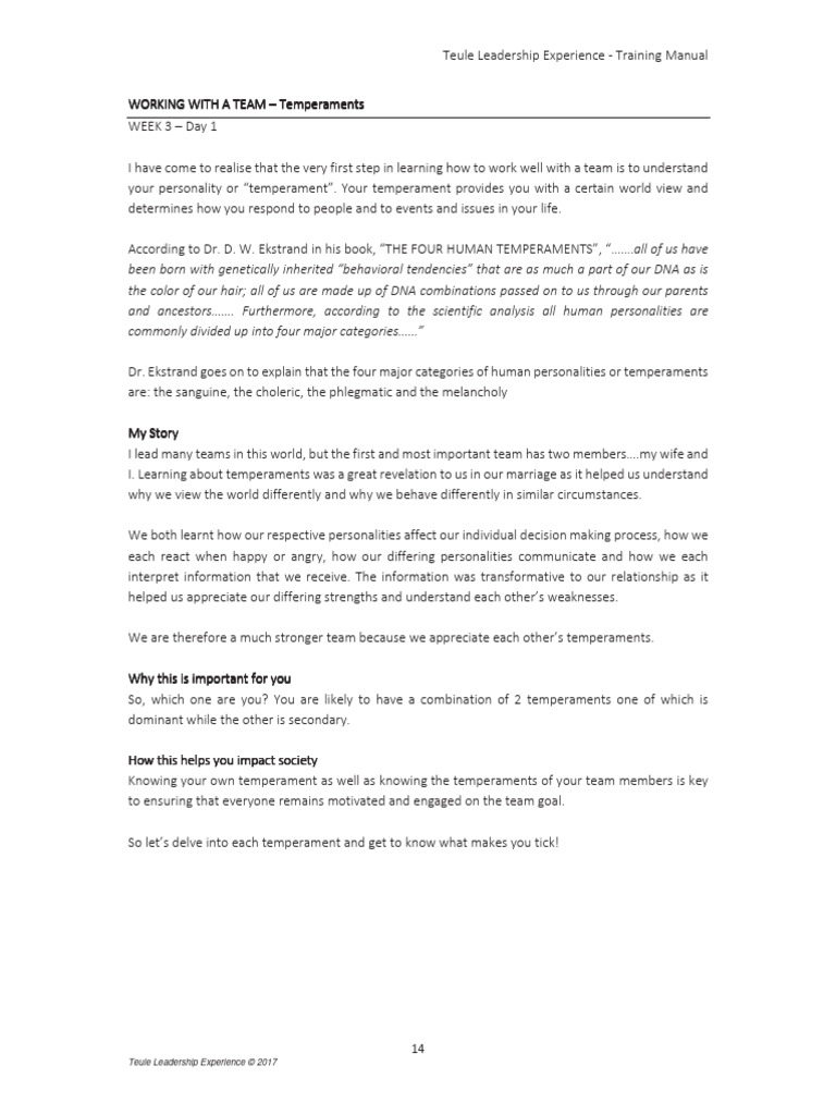 TLX Training Manual - Week 3 | PDF