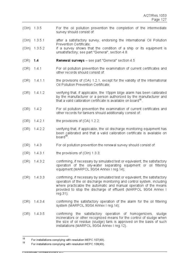 IMO Resolution 1053 (27) - IOPP - R | PDF | Oil Tanker | Industries