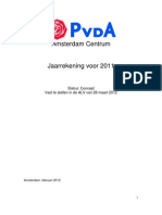 Jaarrekening PvdA-afdeling  Amsterdam Centrum 2011