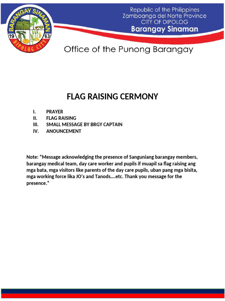 Flag Raising Ceremony | PDF