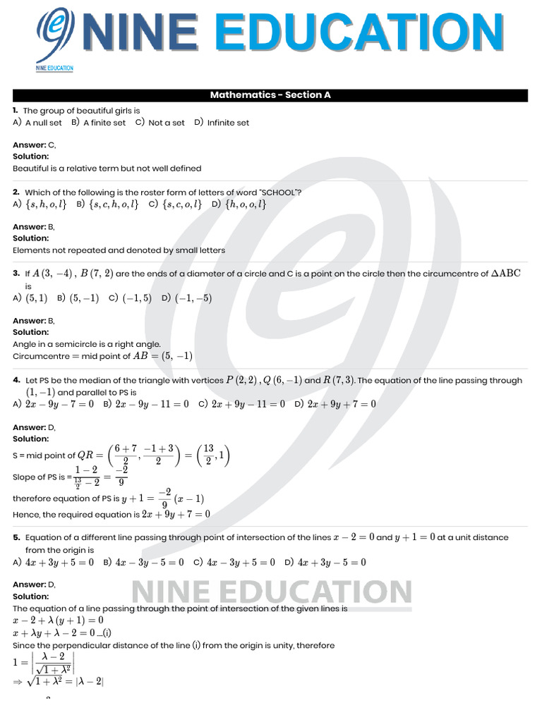 Mathematics Scenario-Based Questions | PDF | Circle | Line (Geometry)