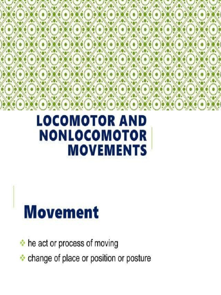 Locomotor and Non Locomotor Final | PDF