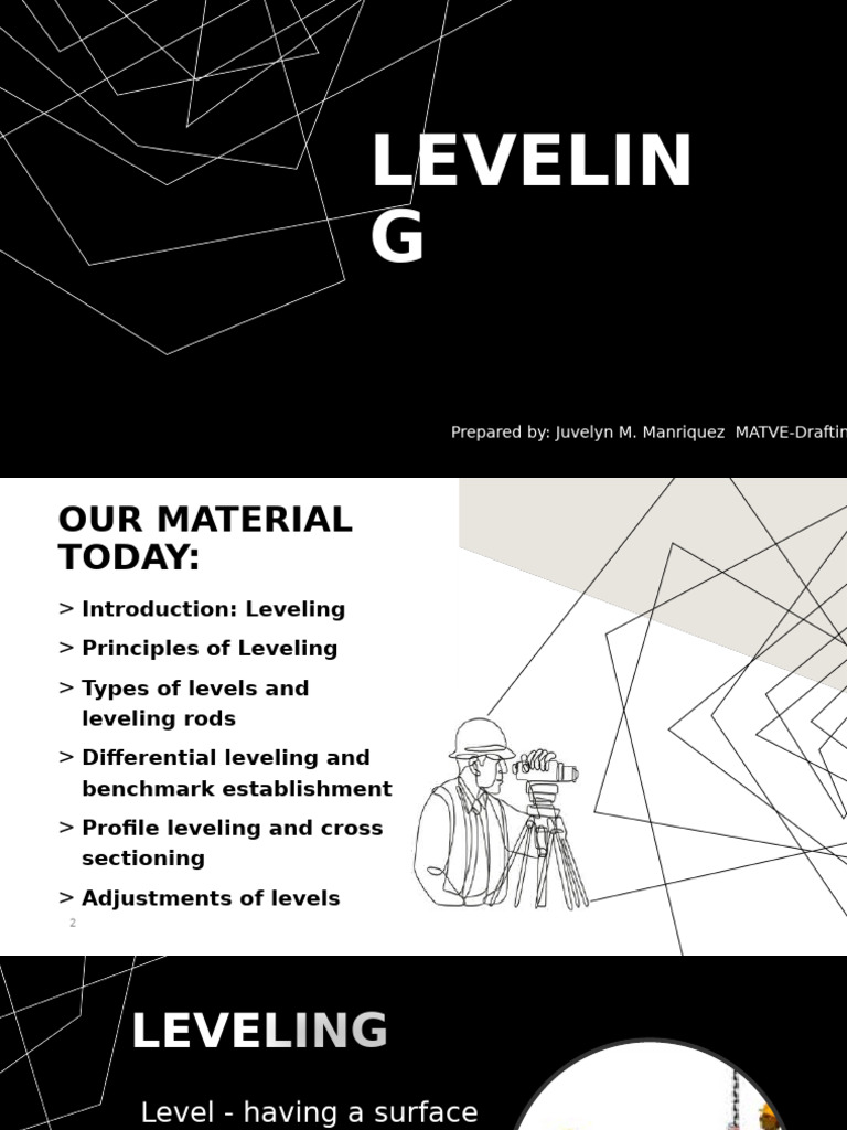 Leveling- ADVANCED TOPOGRAPHICAL DRAFTING official | PDF | Surveying