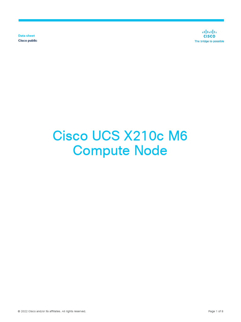 Cisco UCS X210c M6 Compute Node Data Sheet | PDF | Solid State Drive ...