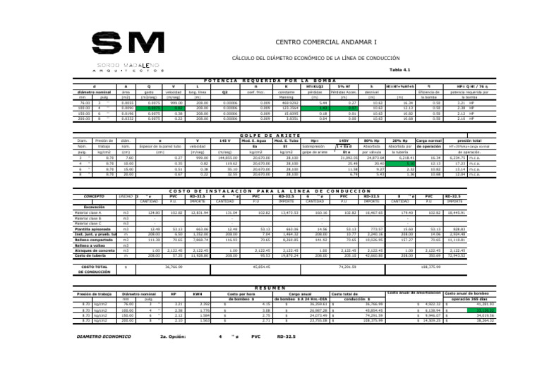 v2 Tab 4_1 Calculo Diametro Eco A-I | PDF | Ingeniería mecánica ...