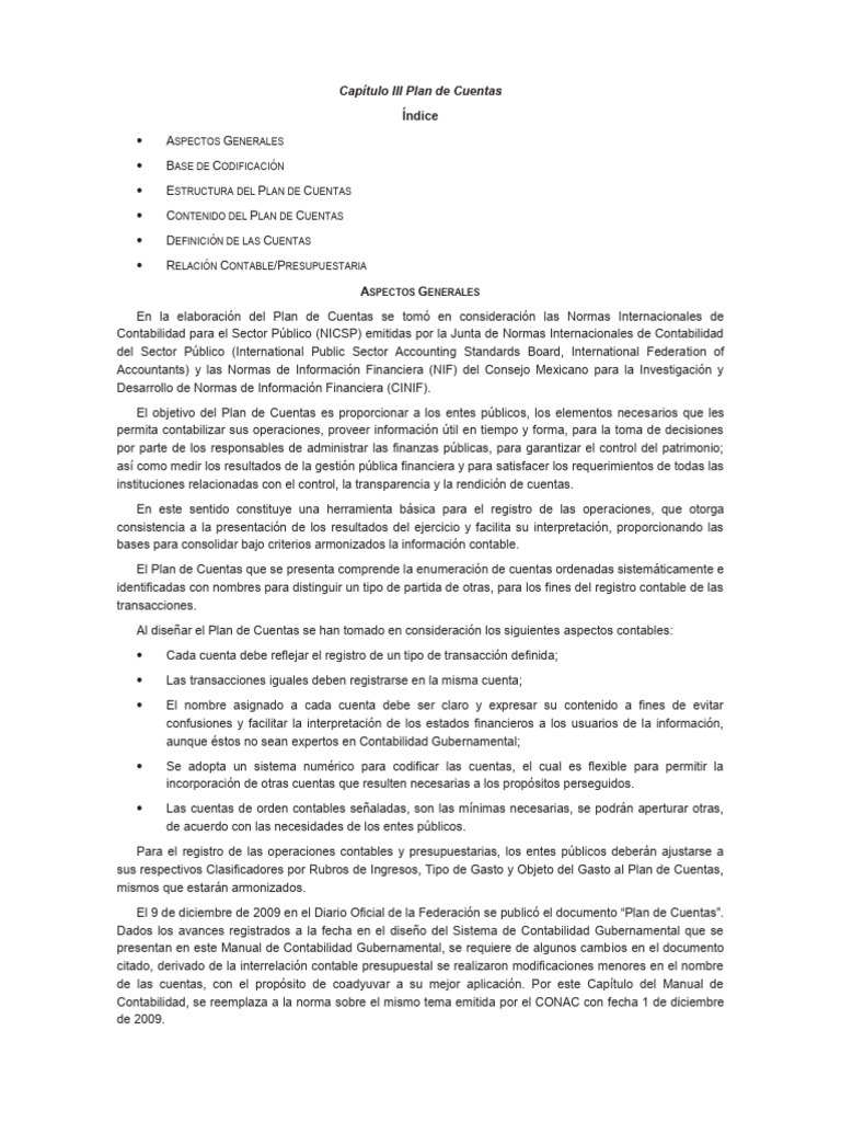Estructura del Plan de Cuentas Gubernamental | PDF | Contabilidad ...