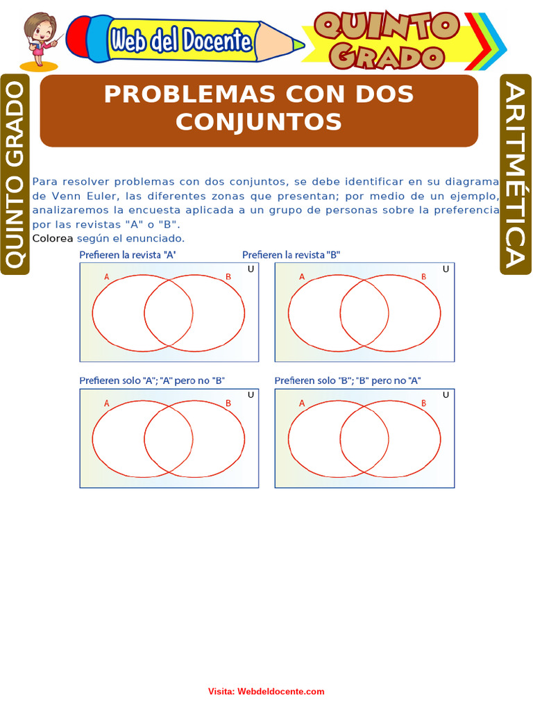 Problemas Con Dos Conjuntos para Quinto Grado de Primaria | PDF