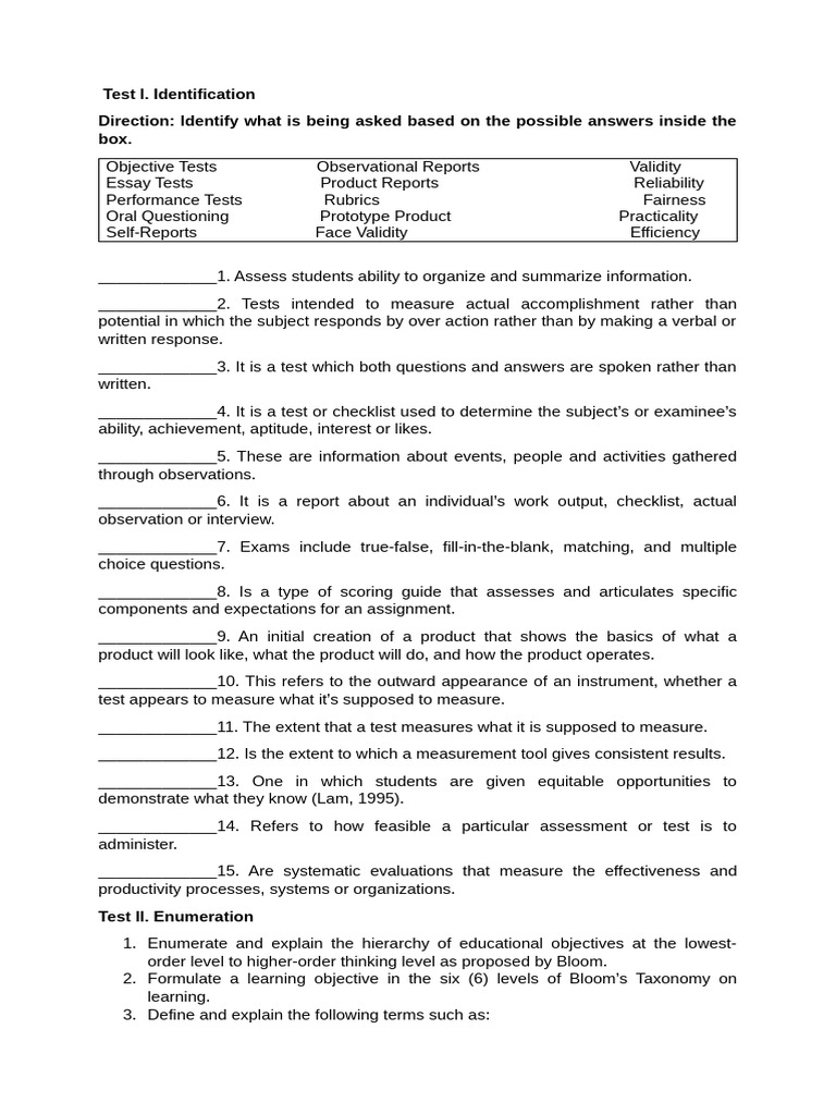 Assessment in Learning Quiz | PDF | Malware | Educational Assessment
