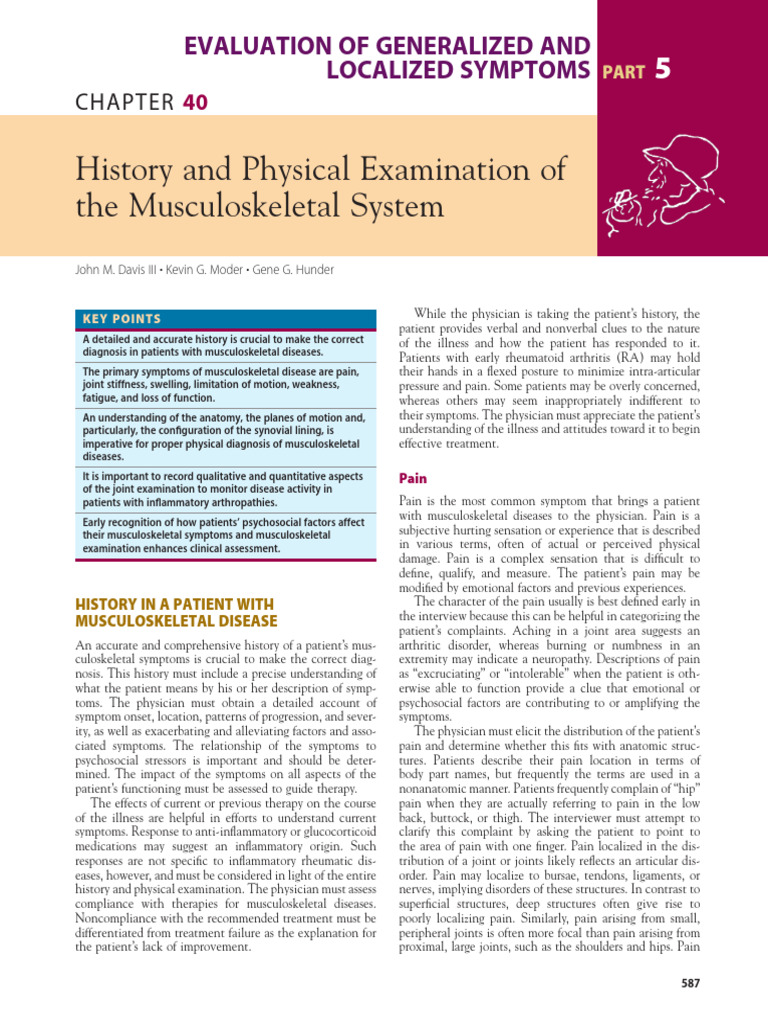 History and Physical Examination of the Musculoskeletal System | PDF ...