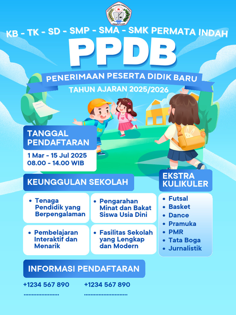 Poster Penerimaan Peserta Didik Baru Ilustratif Biru dan Hijau_20250305 ...