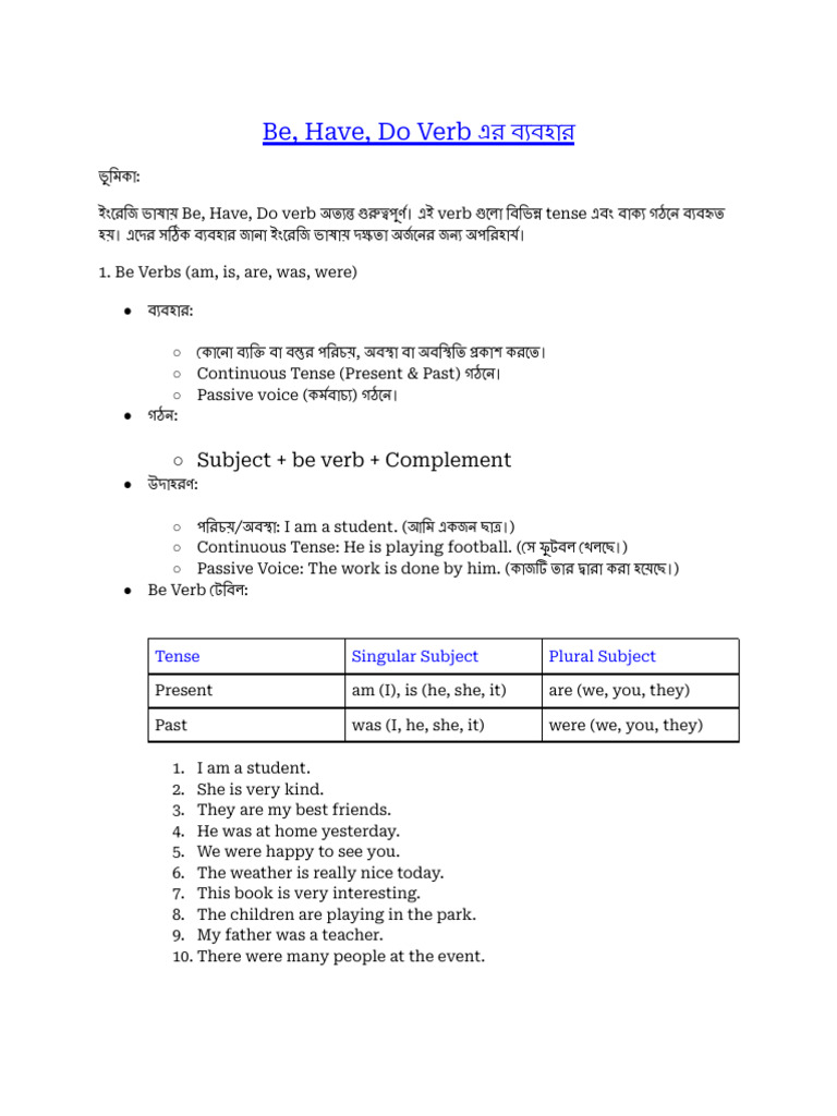 Be, Have, Do Verb | PDF
