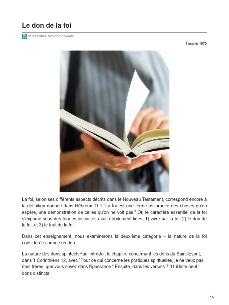 Le Don de la Foi dans le Christianisme | PDF | Saint-Esprit | Dieu