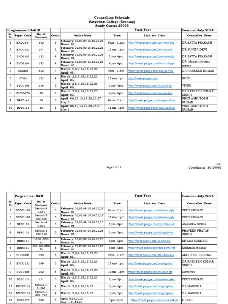 July 2024 Online Class Schedule | PDF