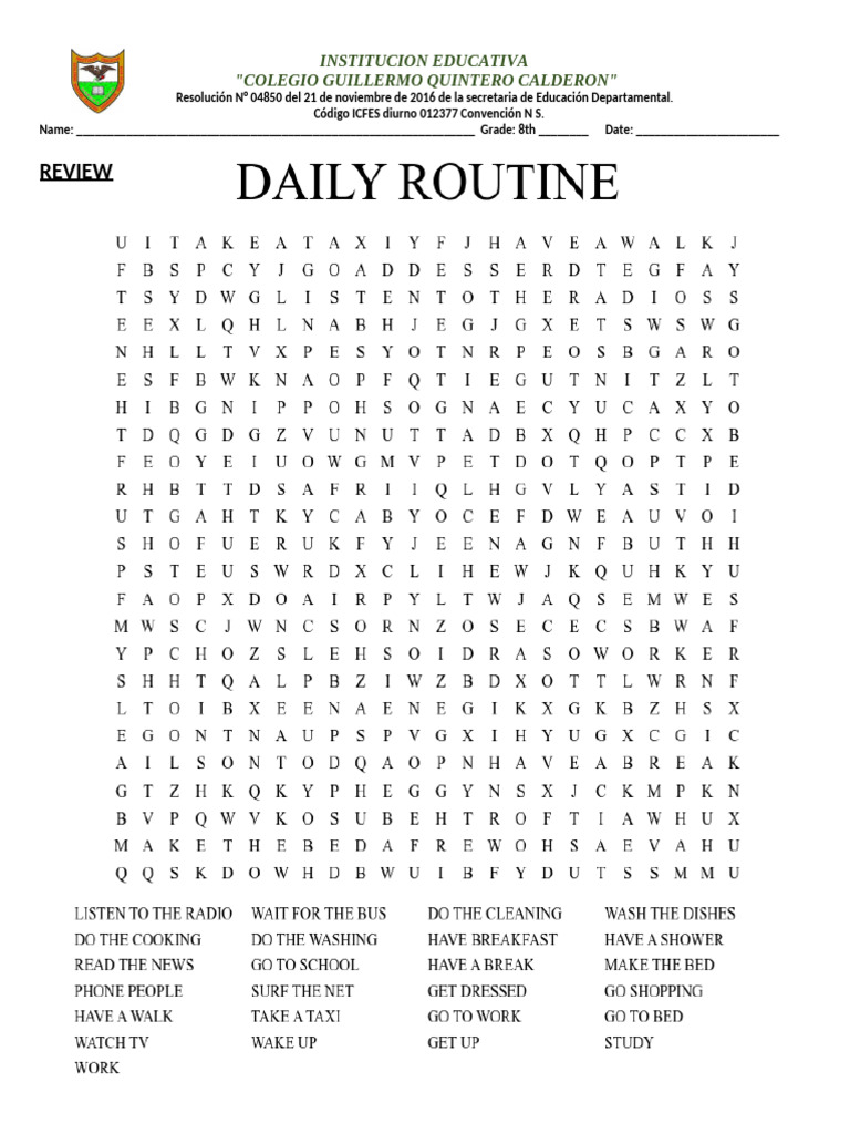 REVIEW-DAILY ROUTINES | PDF