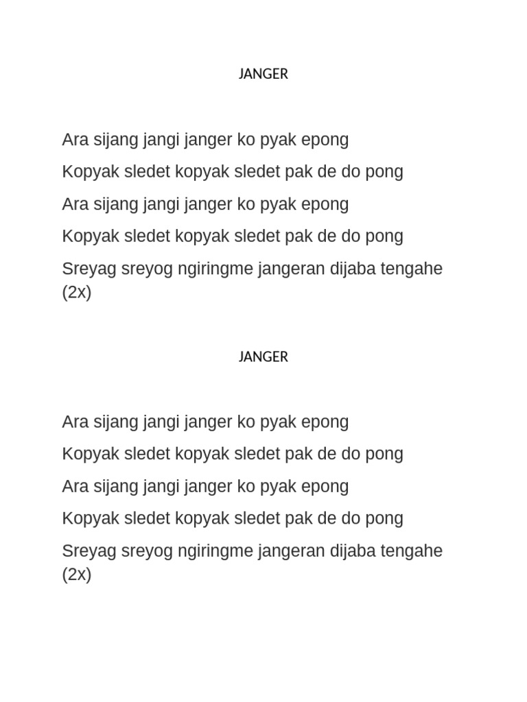 Terakhir Lagu Janger | PDF