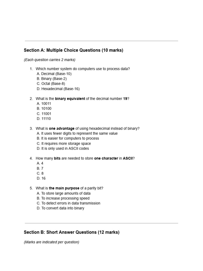 Computer Data Representation Quiz | PDF | Computer Architecture | Computing