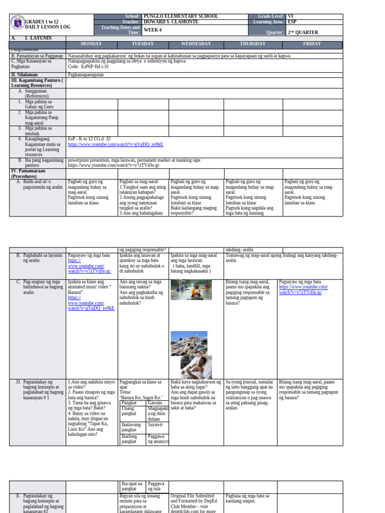 DLL - Esp 6 - Q2 - W4 | PDF