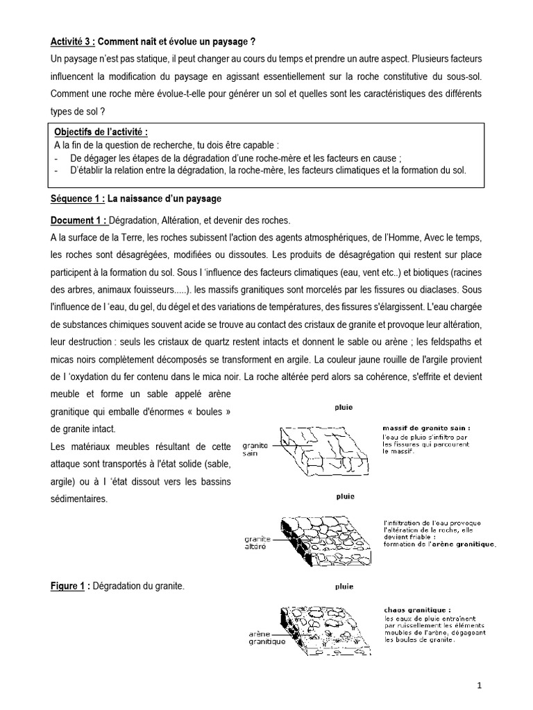 Évolution des paysages et des roches | PDF | Sciences de la terre ...