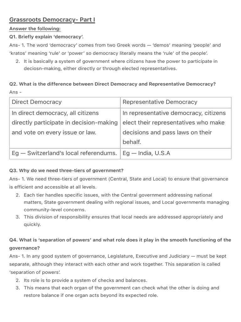 Grassroots Democracy Part I Pdf Democracy Political Ideologies