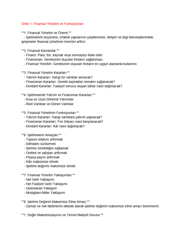 Finasal Yönetim | PDF