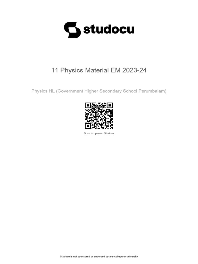 11 Physics Material em 2023-24-1 | PDF | Velocity | Force
