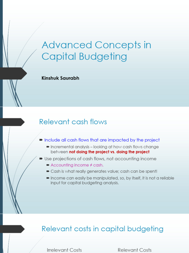 Cash Flow Estimation in Capital Budgeting NIRMA | PDF | Net Present ...