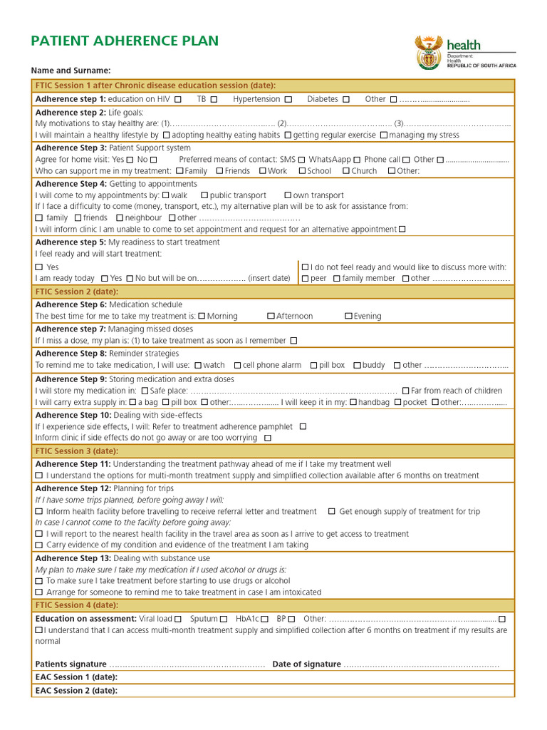 Patient Adherence Plan 2020 | PDF | Human Diseases And Disorders ...