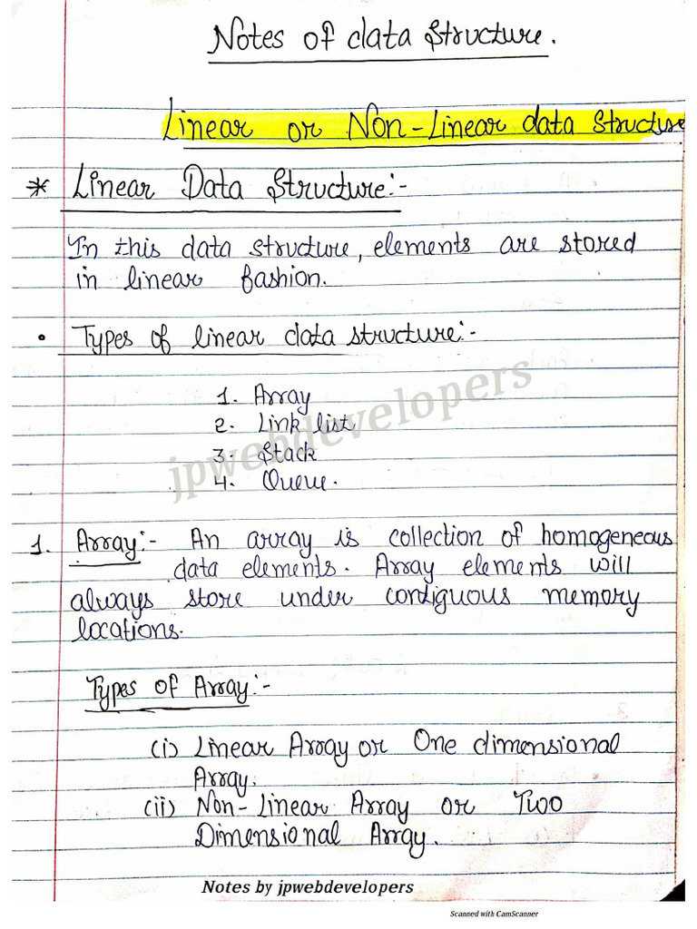 Linear and Non Linear Data Structure | PDF