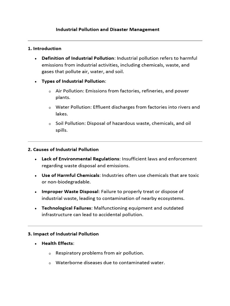 Industrial Pollution: Causes & Management | PDF | Pollution | Water ...