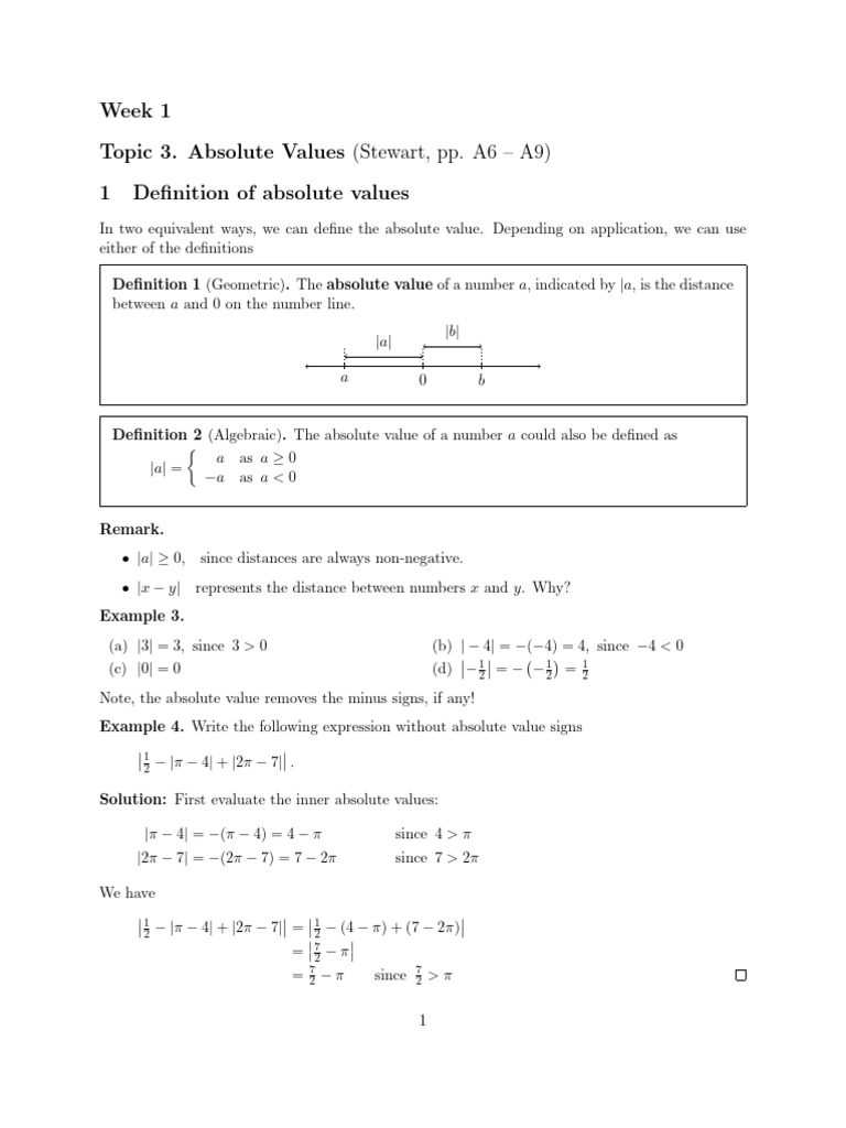Understanding Absolute Values and Inequalities | PDF | Numbers | Equations