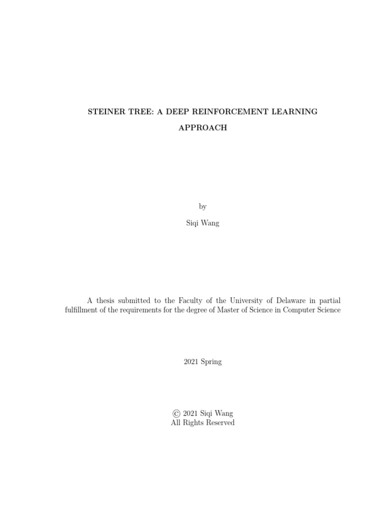 Wang - 2021 - Steiner Tree A Deep Reinforcement Learning Approach | PDF
