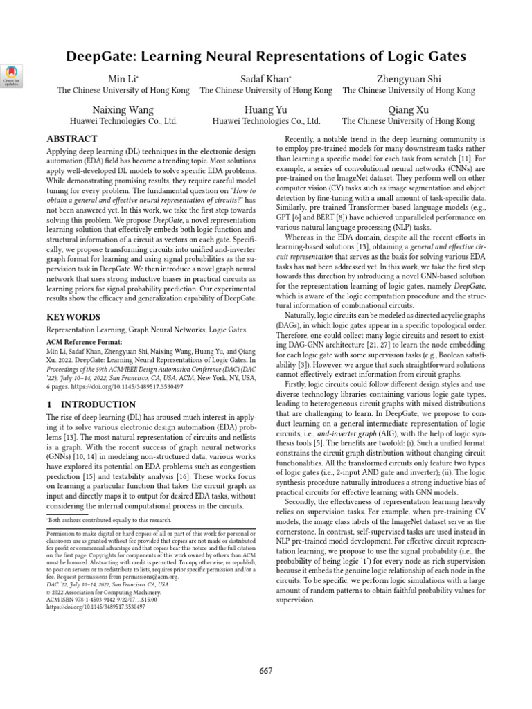 Li Et Al. - 2022 - DeepGate Learning Neural Representations of Logic ...