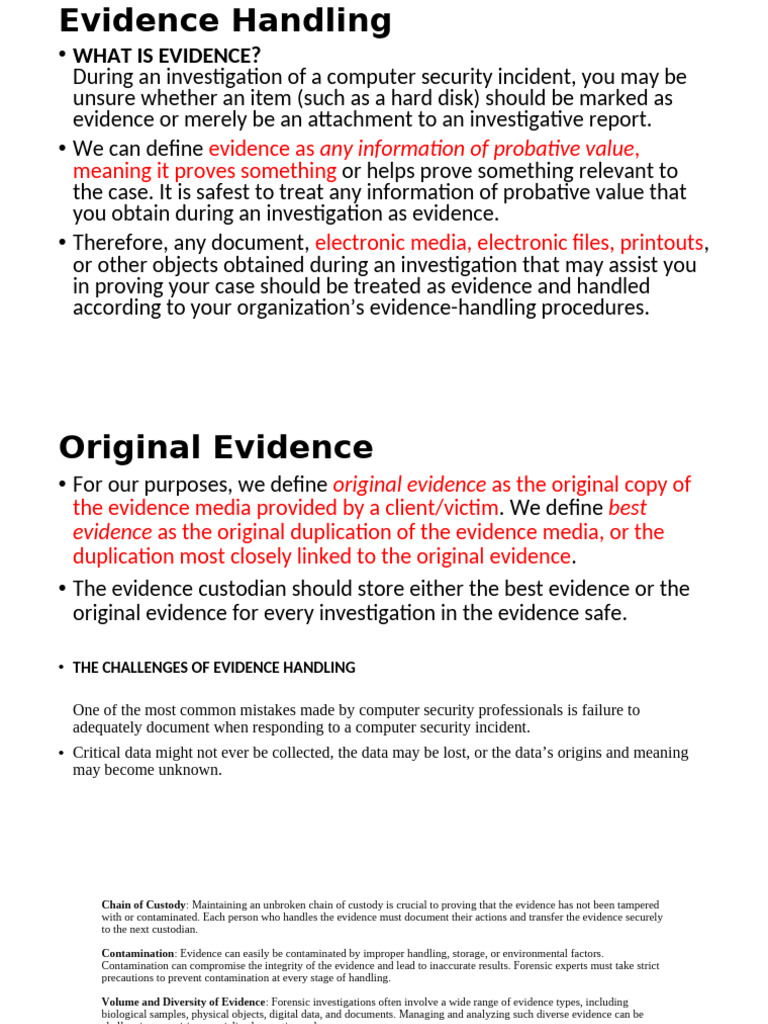 Best Practices for Evidence Handling | PDF | Digital Forensics ...