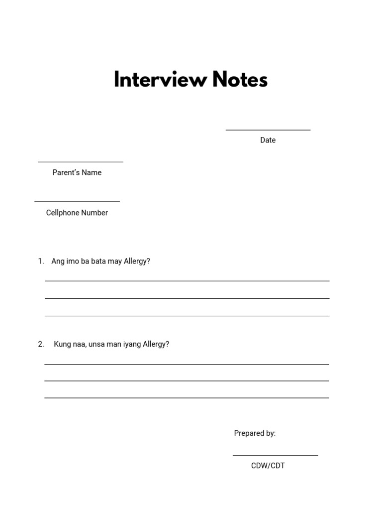 Interview Notes | PDF
