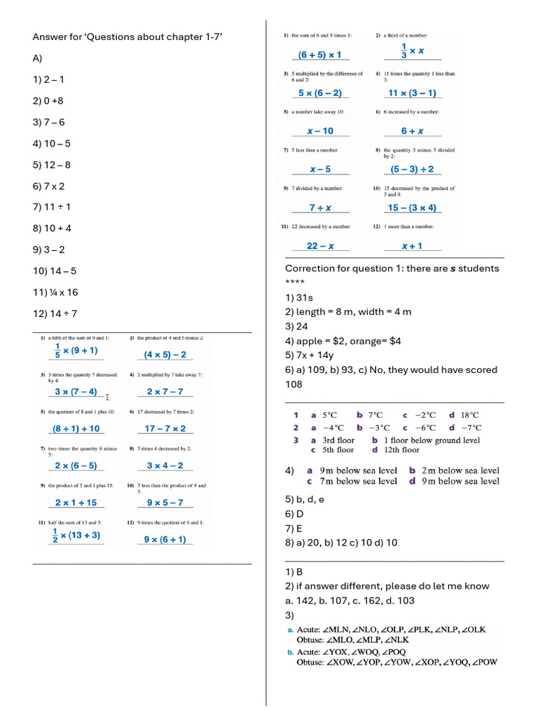 Answers to Chapter 1-7 Questions | PDF