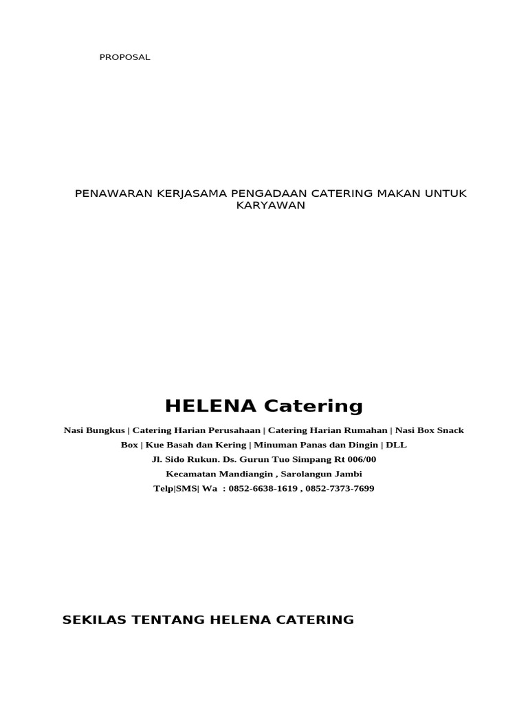 327296834 Contoh Proposal Kerjasama Catering Perusahaan Pdf