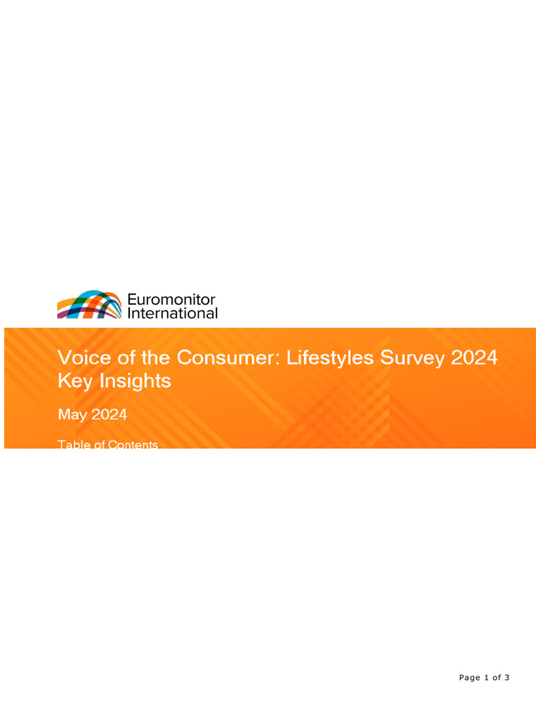 2024 Consumer Lifestyles Survey Insights | PDF | Cost Of Living ...