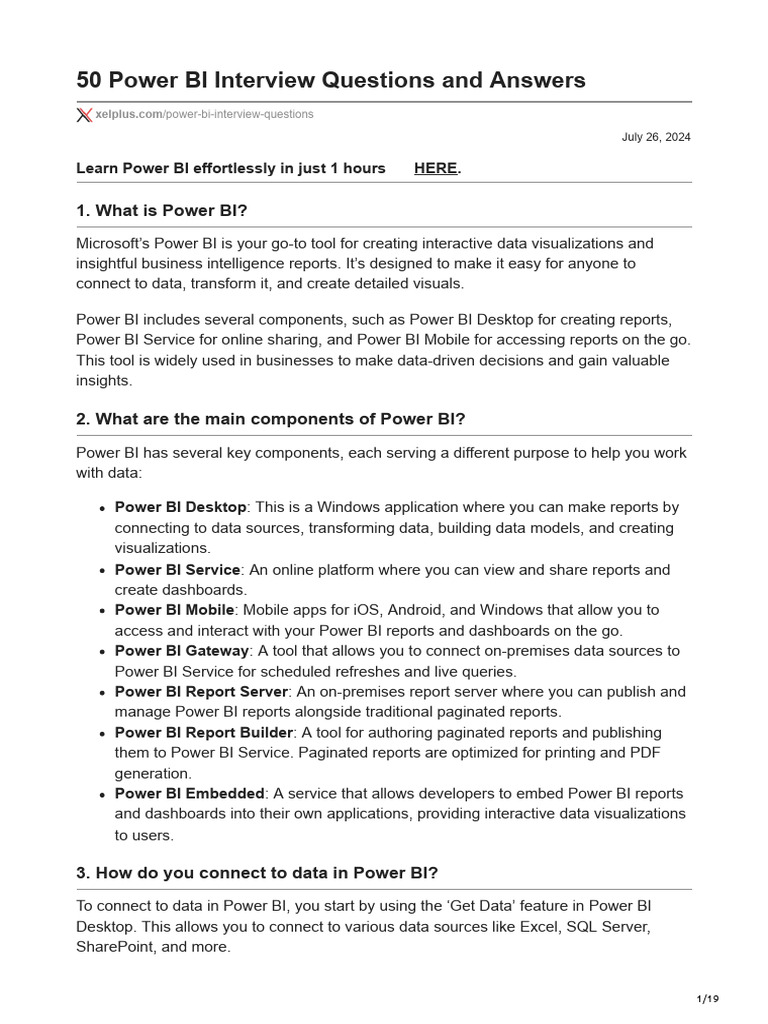 Powerbi Interview Questions 1738910234 | PDF | Databases | Information ...