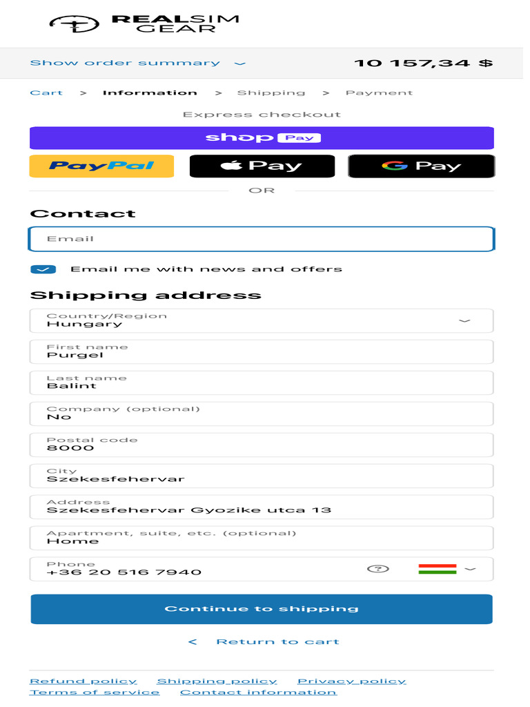 Checkout and Shipping Information | PDF