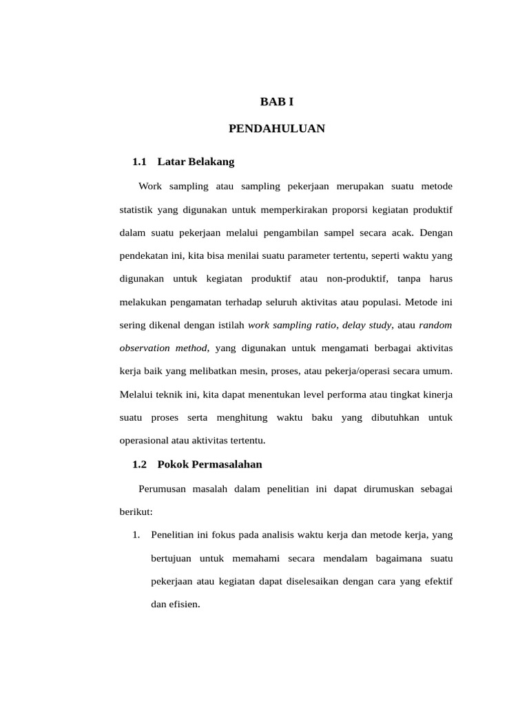 Analisis Efisiensi Kerja dengan Work Sampling | PDF