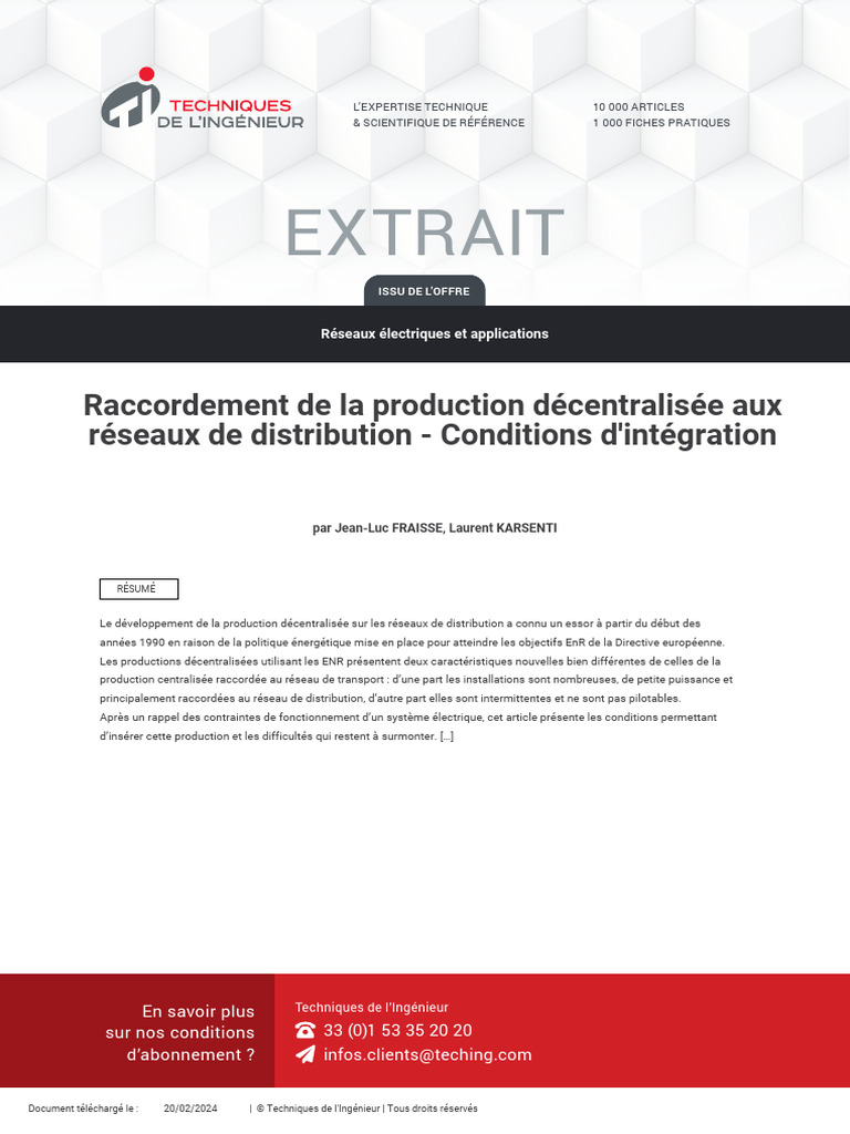 Extract-D4241 TechniquesDeLIngenieur | PDF | Réseau électrique | Réseau ...
