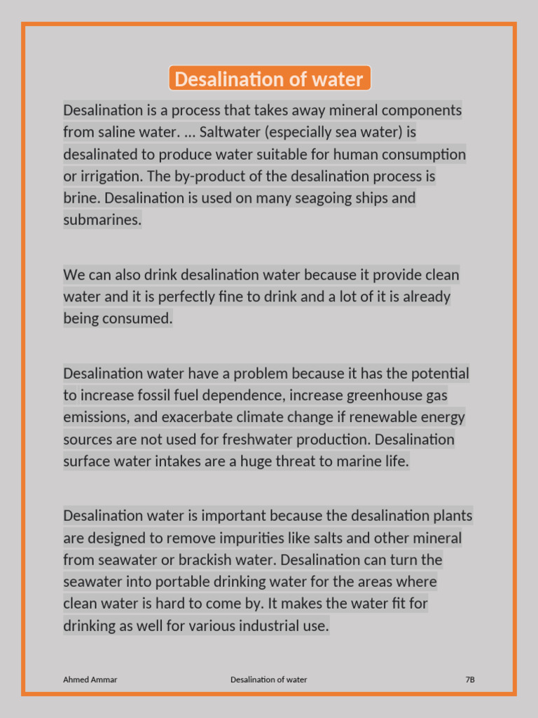 Desalination Process and Impact | PDF